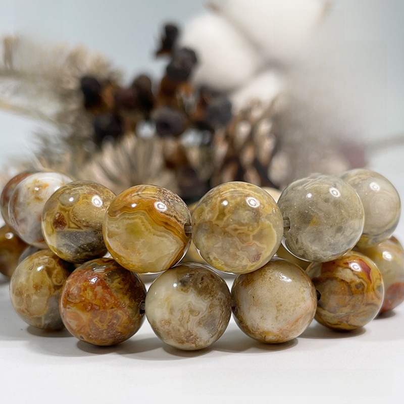 Natural Crazy Lace Agate Round Loose Semi Gemstone Beads for Jewelry Making
