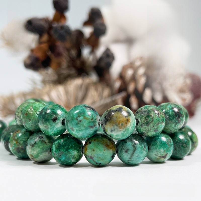 Natural African Turquoise Round Loose Semi Gemstone Beads for Jewelry Making