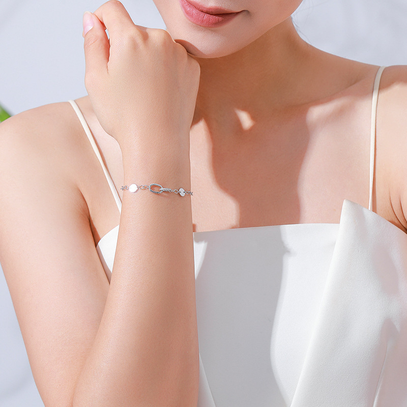 Fashion S925 Sterling Silver Bracelet Jewelry with CZ Casual Versatile Style for Women