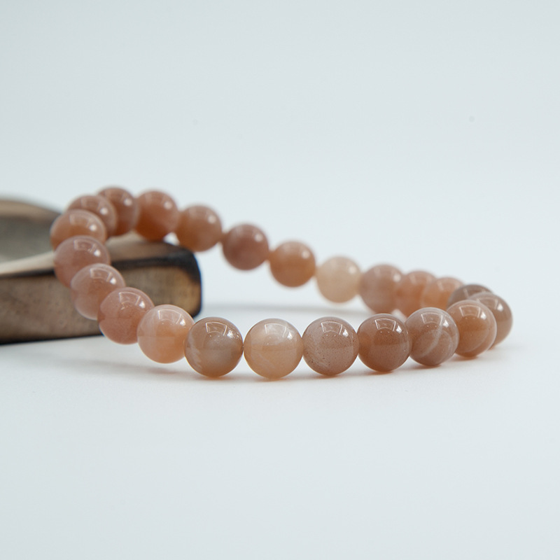 Sunstone Bracelet for Women Natural Gemstone Round Stone Crystal Beads for Beaded Elastic Bracelet