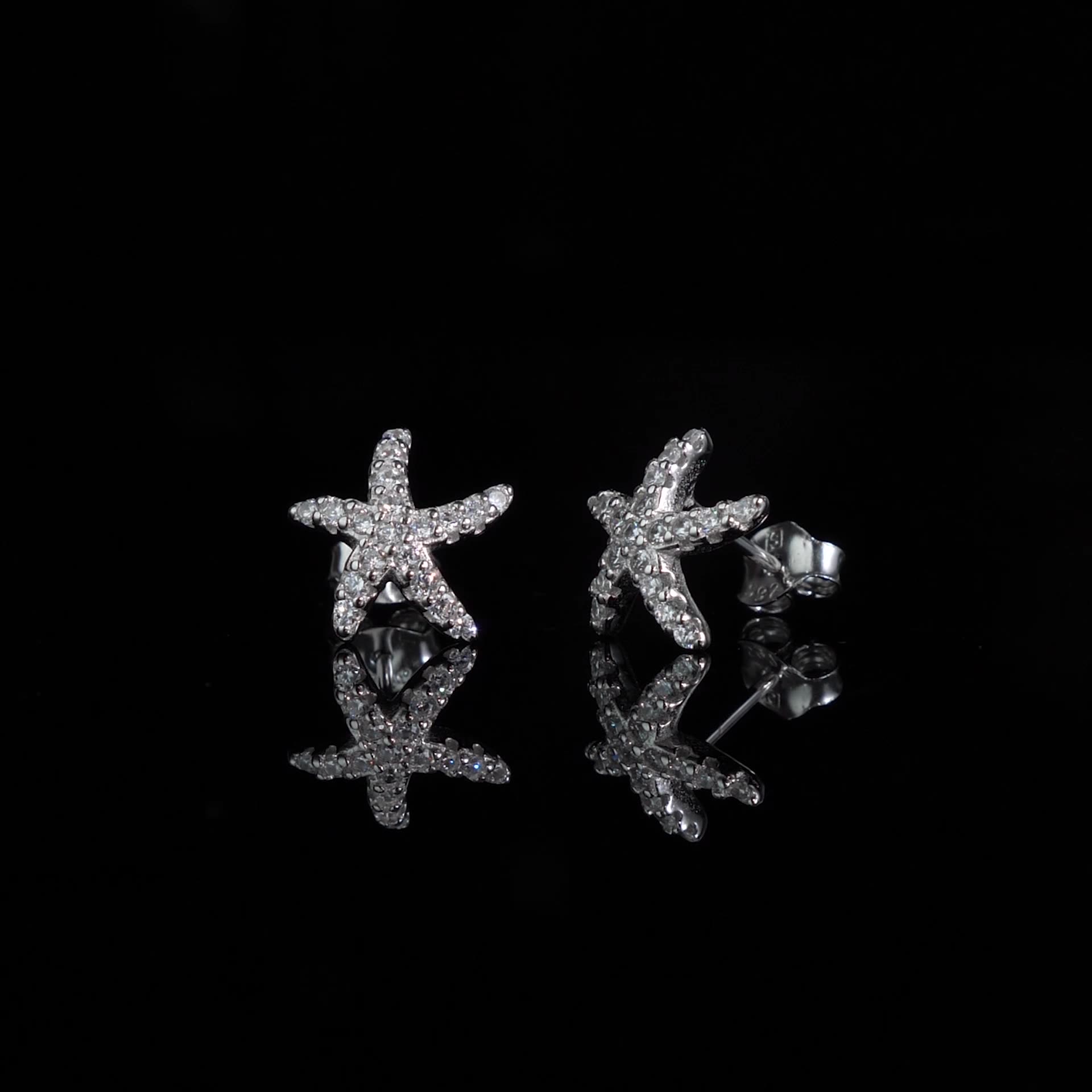 S925 Sterling Silver Stud Earrings Jewelry with Cubic Zirconia Fashion Design for Women