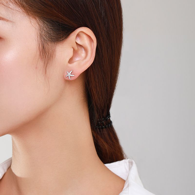 S925 Sterling Silver Stud Earrings Jewelry with Cubic Zirconia Fashion Design for Women