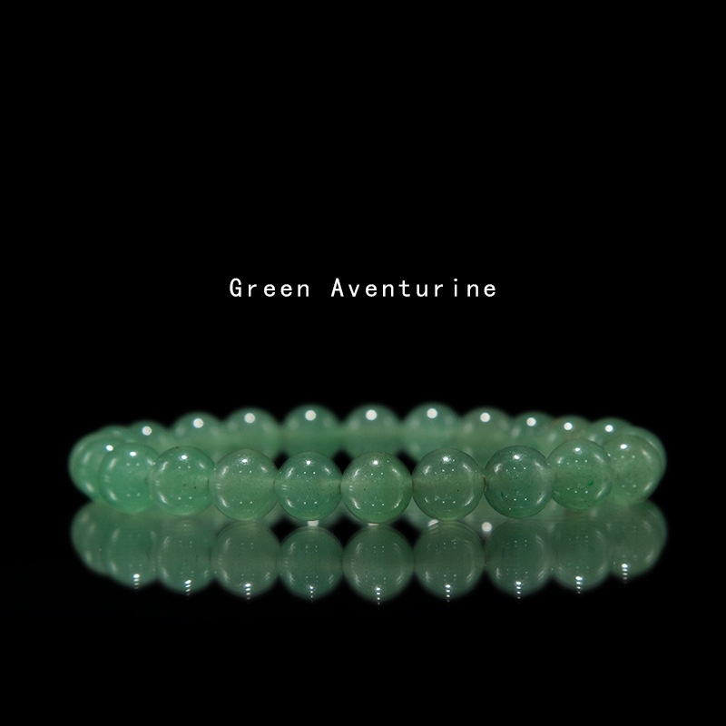 Green aventurine Bracelet for Women Natural Gemstone Round Stone Crystal Beads for Beaded Elastic Bracelet