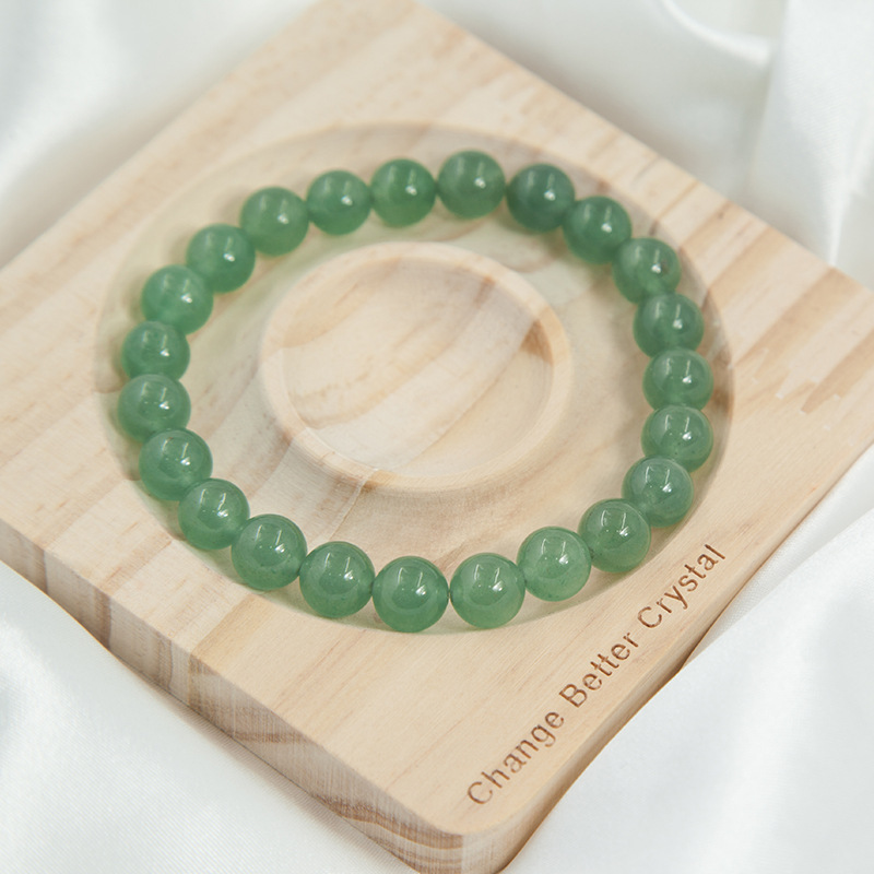 Green aventurine Bracelet for Women Natural Gemstone Round Stone Crystal Beads for Beaded Elastic Bracelet