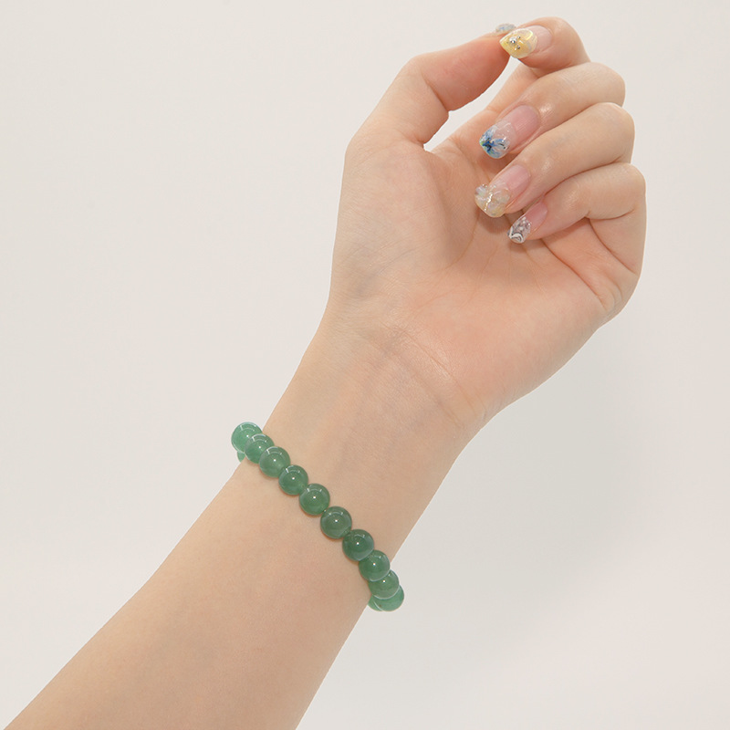 Green aventurine Bracelet for Women Natural Gemstone Round Stone Crystal Beads for Beaded Elastic Bracelet