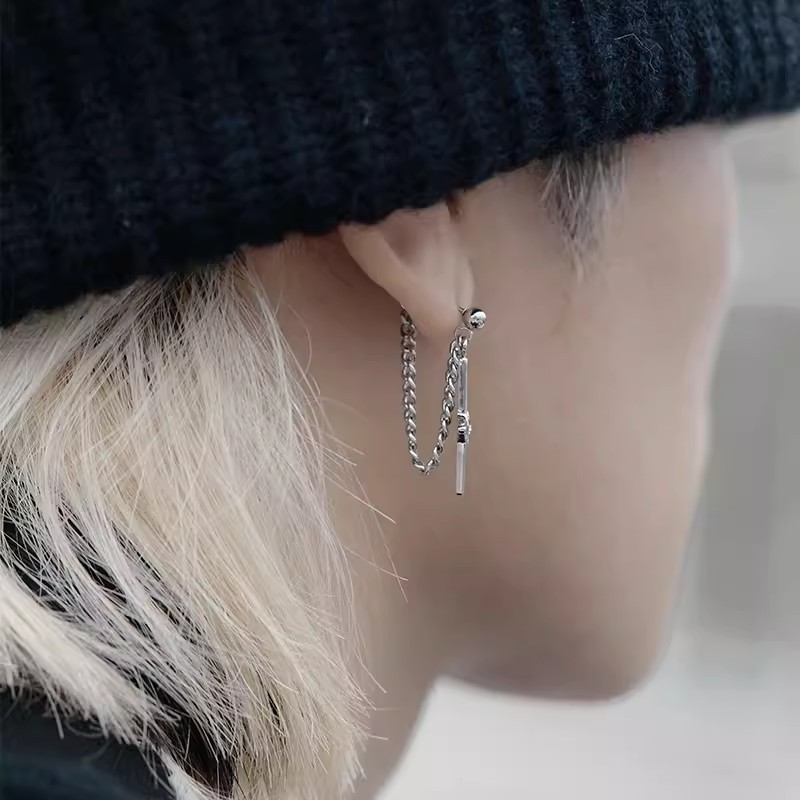 S925 Sterling Silver Cross Earrings with Cubic Zirconia Simple Design for Women