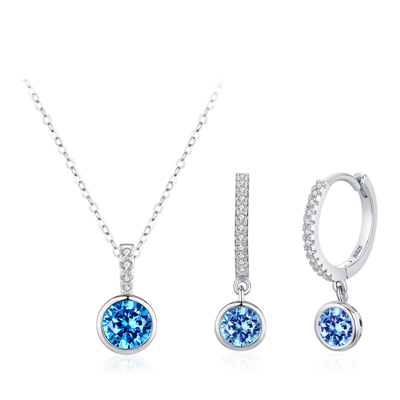 S925 Sterling Silver Jewelry Set with Cubic Zircon Casual Style Best Gift For Women