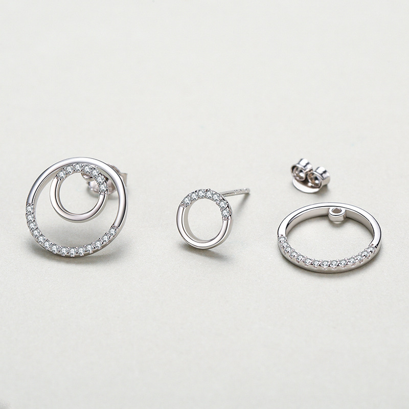 S925 Sterling Silver Stud Earrings Jewelry with Cubic Zirconia Star Design for Women