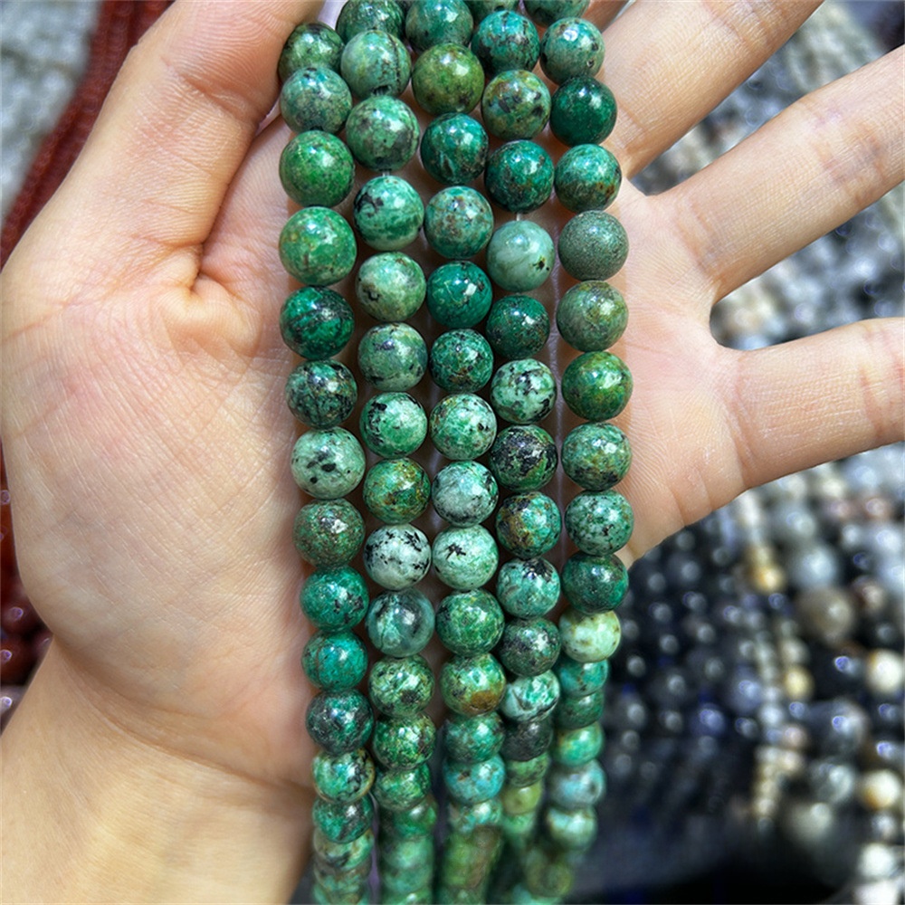 Natural African Turquoise Round Loose Semi Gemstone Beads for Jewelry Making