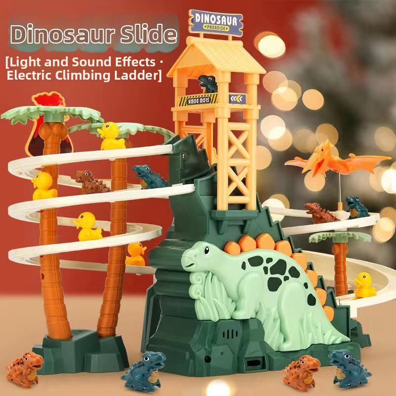 🌟🦖 Dual-Track Dinosaur Stair Climber: Dinosaur Obstacle Course Adventure Slide