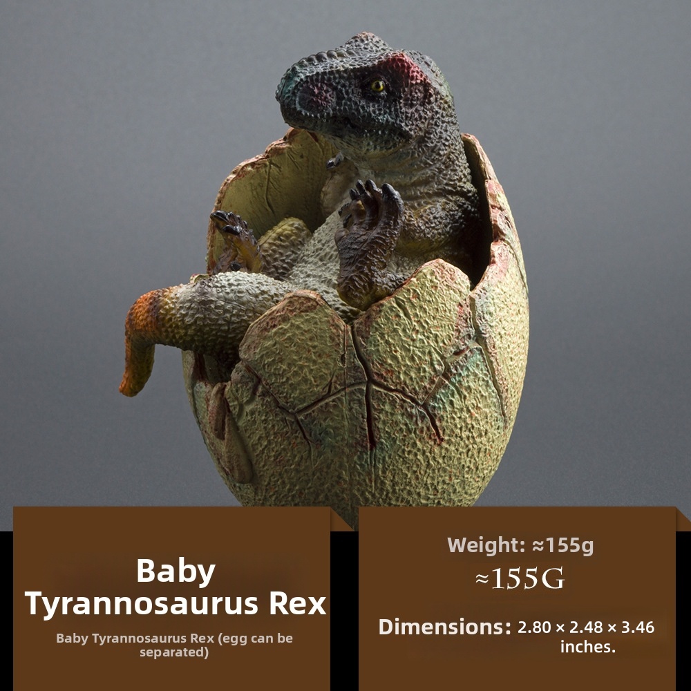 Realistic Hatching Dinosaur Egg & Baby Dino Figurines - Solid Jurassic Dinosaur Handcrafted Ornaments