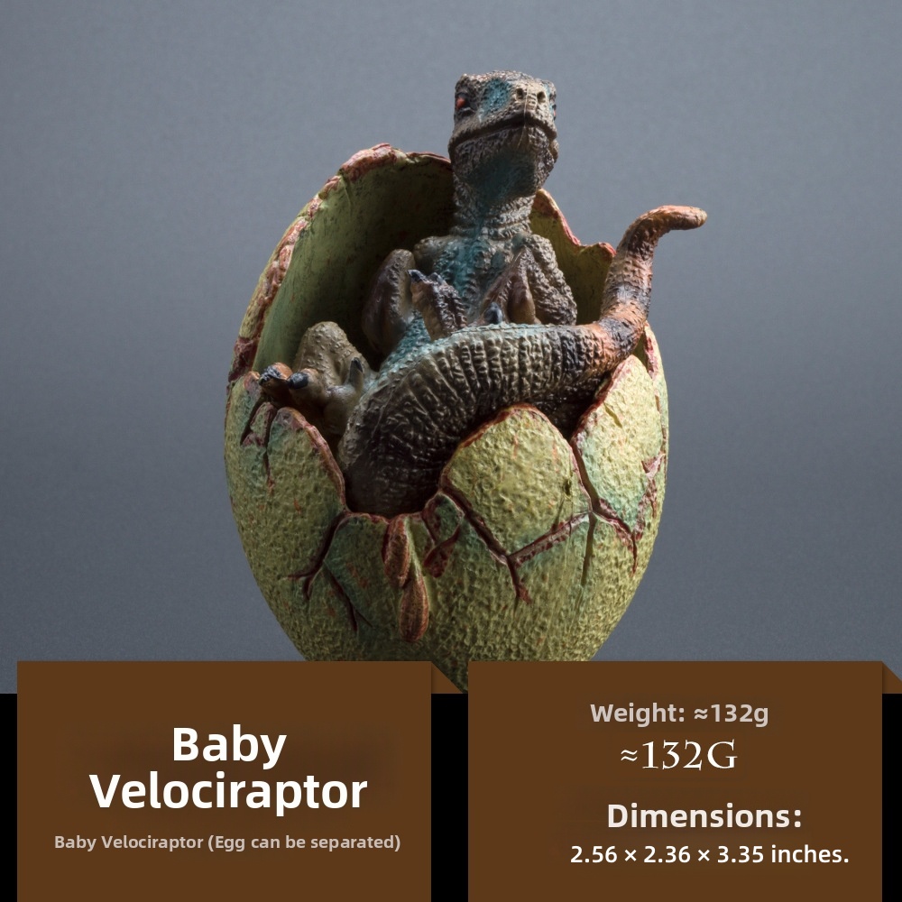 Realistic Hatching Dinosaur Egg & Baby Dino Figurines - Solid Jurassic Dinosaur Handcrafted Ornaments