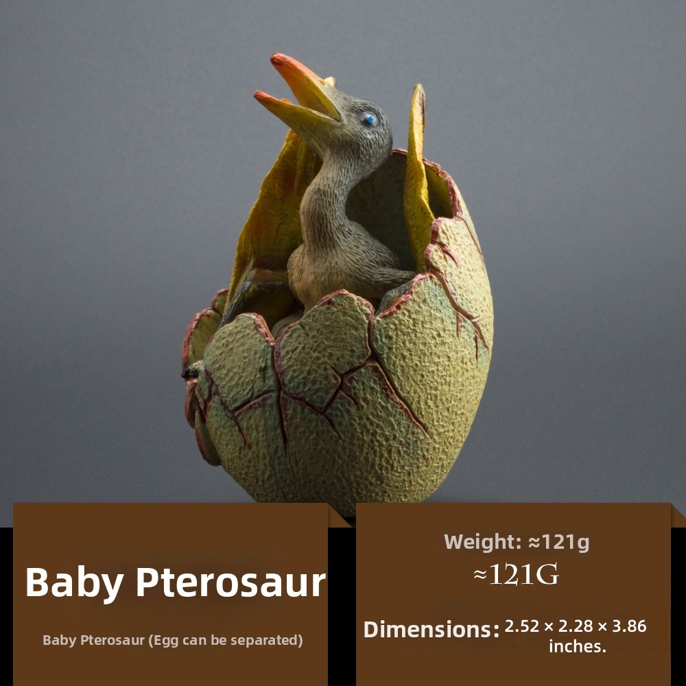 Realistic Hatching Dinosaur Egg & Baby Dino Figurines - Solid Jurassic Dinosaur Handcrafted Ornaments