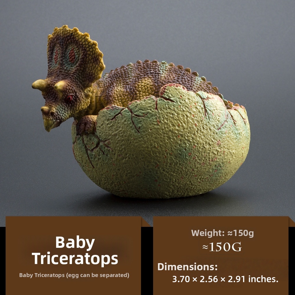 Realistic Hatching Dinosaur Egg & Baby Dino Figurines - Solid Jurassic Dinosaur Handcrafted Ornaments