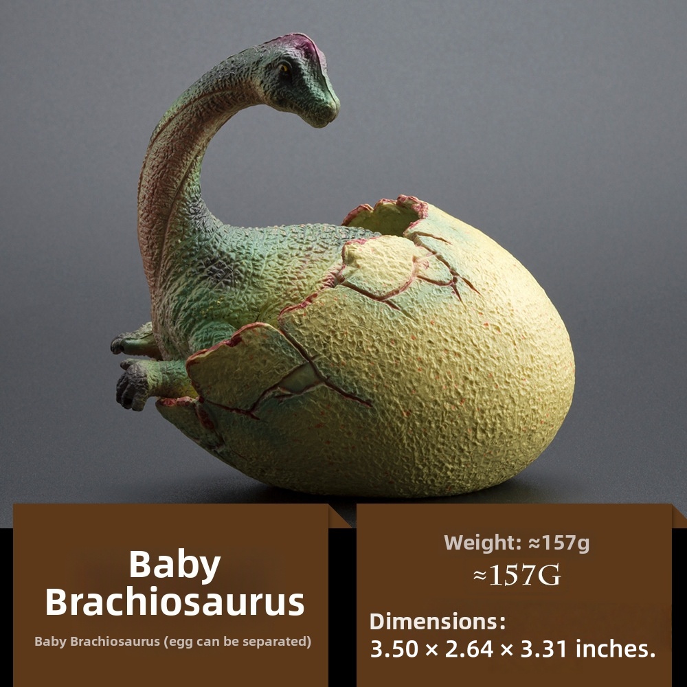 Realistic Hatching Dinosaur Egg & Baby Dino Figurines - Solid Jurassic Dinosaur Handcrafted Ornaments