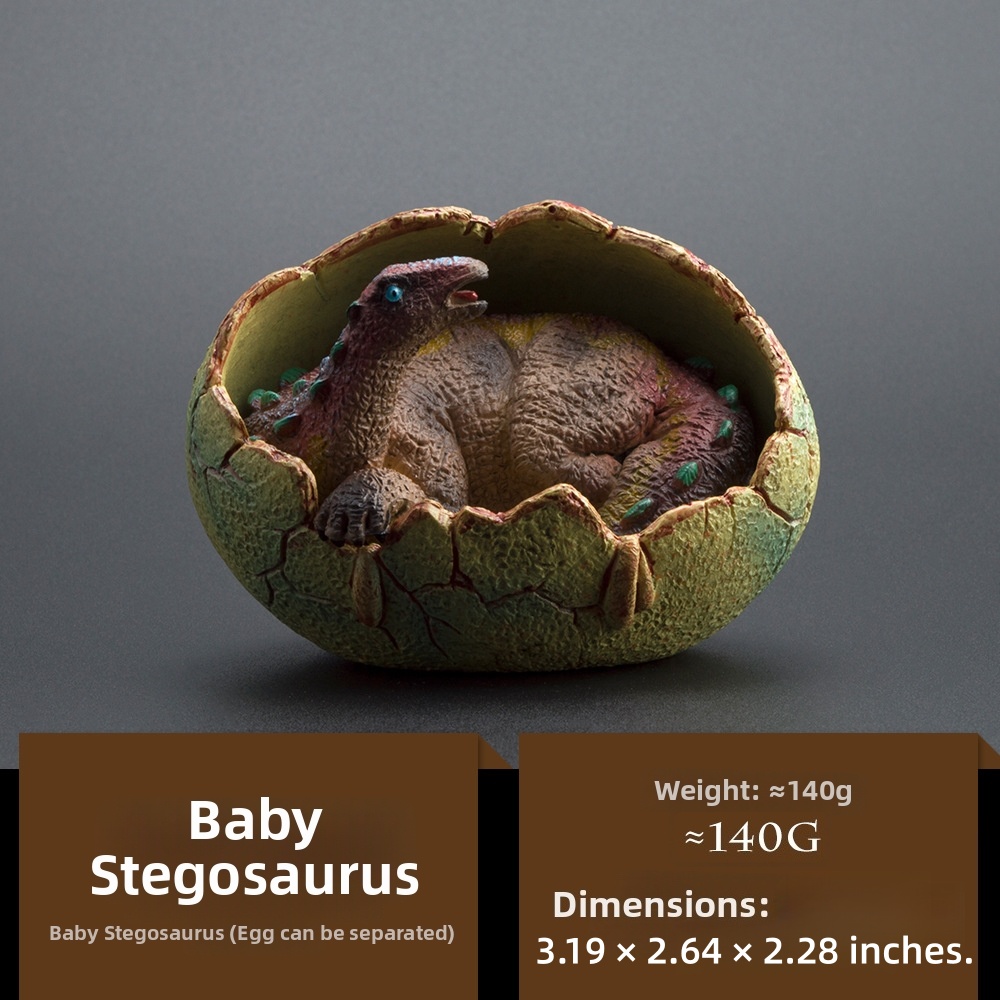 Realistic Hatching Dinosaur Egg & Baby Dino Figurines - Solid Jurassic Dinosaur Handcrafted Ornaments