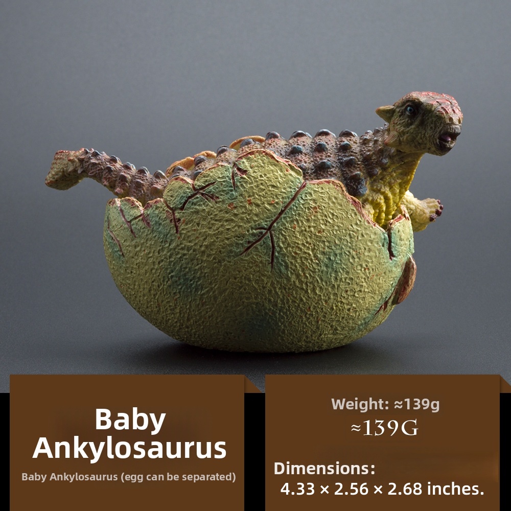Realistic Hatching Dinosaur Egg & Baby Dino Figurines - Solid Jurassic Dinosaur Handcrafted Ornaments