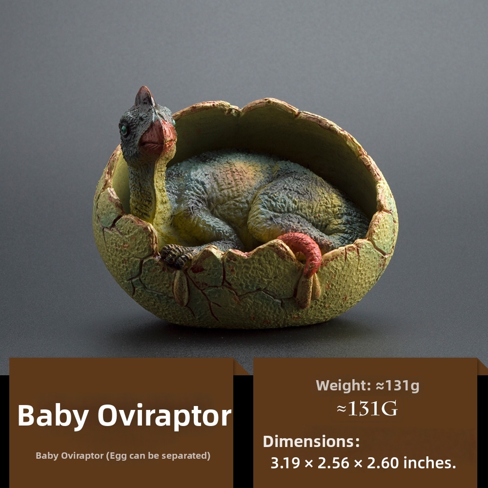Realistic Hatching Dinosaur Egg & Baby Dino Figurines - Solid Jurassic Dinosaur Handcrafted Ornaments