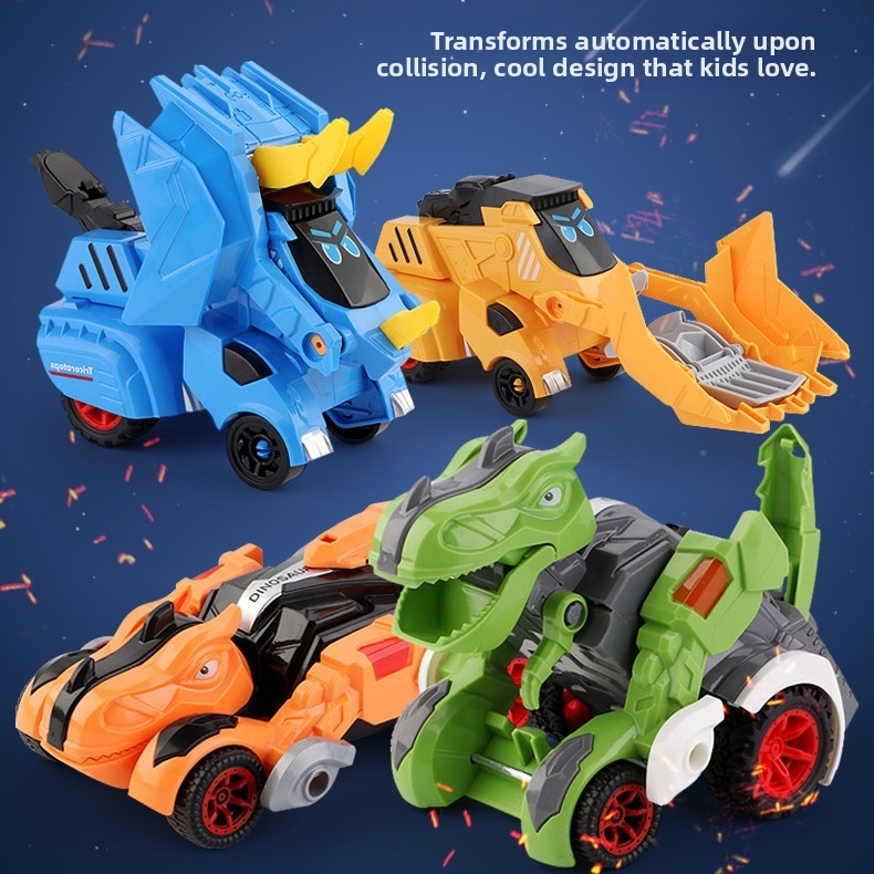 🦖Collision-Deforming Dinosaur Toy: Impact Transformation