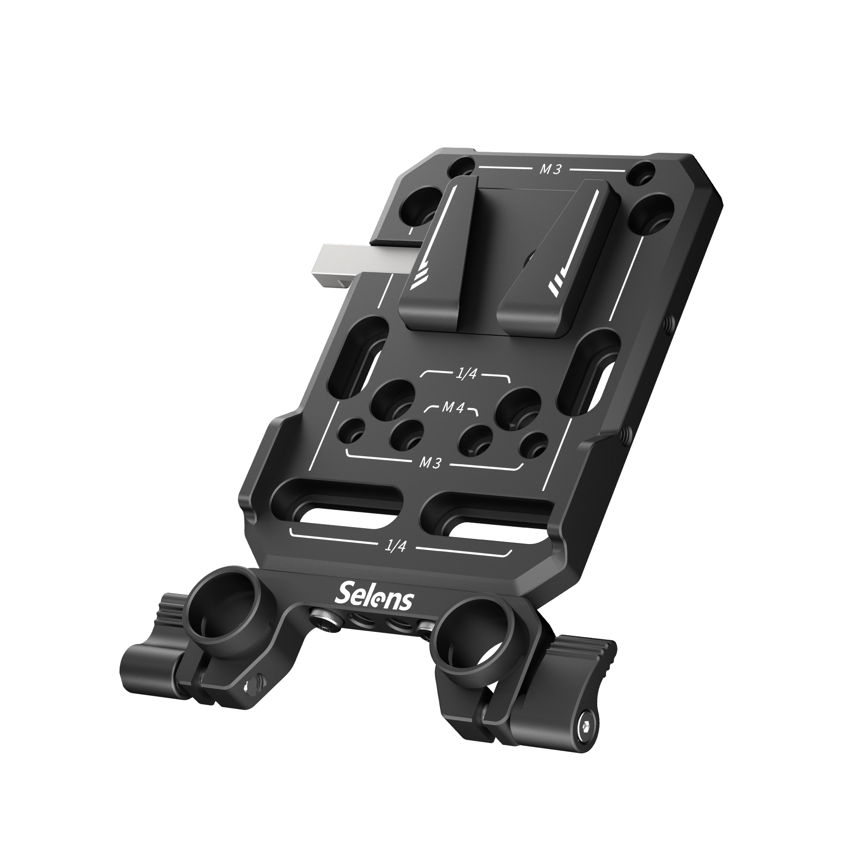 Selens V Mount Battery Plate with Dual 15mm Rod Clamps