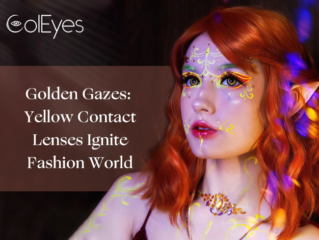 Golden Gazes: Yellow Contact Lenses Ignite Fashion World