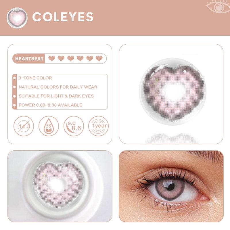 Coleyes Heart Pink Yearly Prescription Colored Contacts - image 5