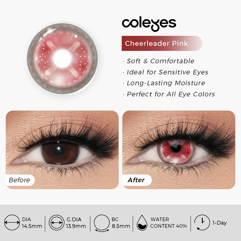 Coleyes Identity V Cheerleader Pink 1-Day Cosplay Colored Contacts - image 3