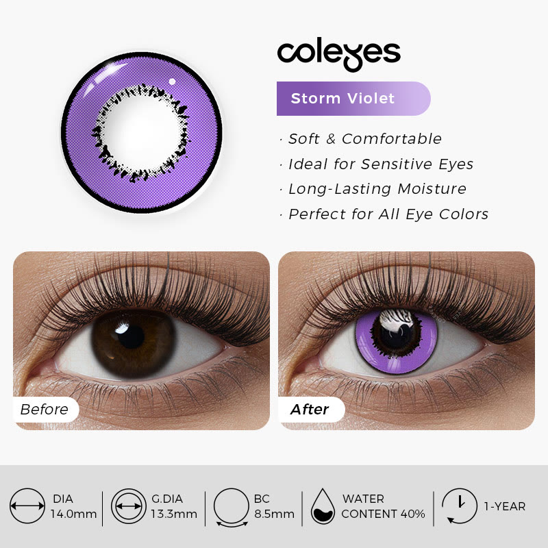 Coleyes Storm Violet Yearly Prescription Cosplay Colored Contacts - image 4
