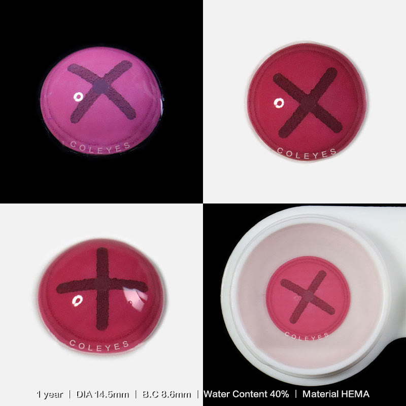 Coleyes Button Eye Pink Yearly Cosplay Colored Contacts - image 6