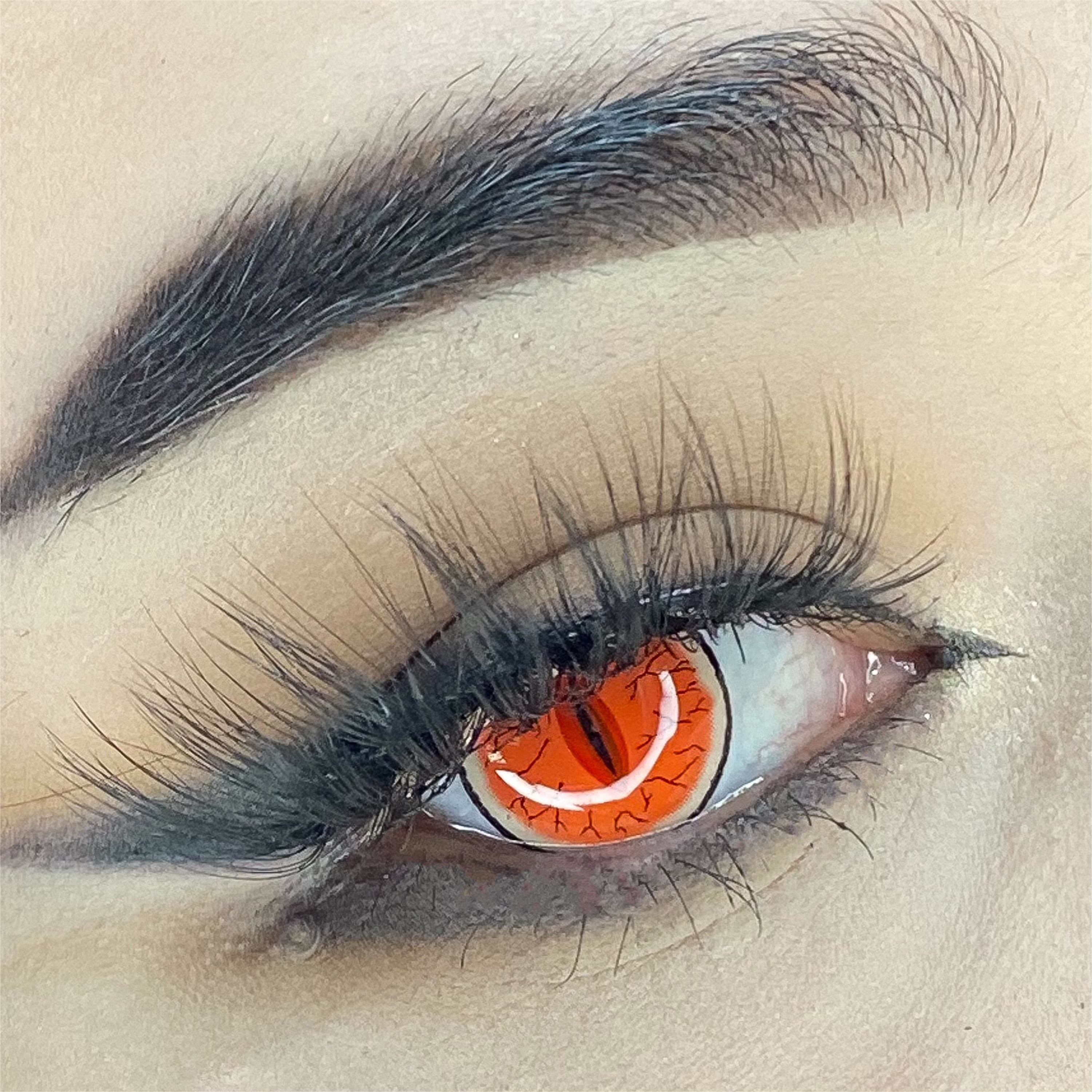 Coleyes Kibutsuji Muzan Red Yearly Cosplay Colored Contacts - image 4