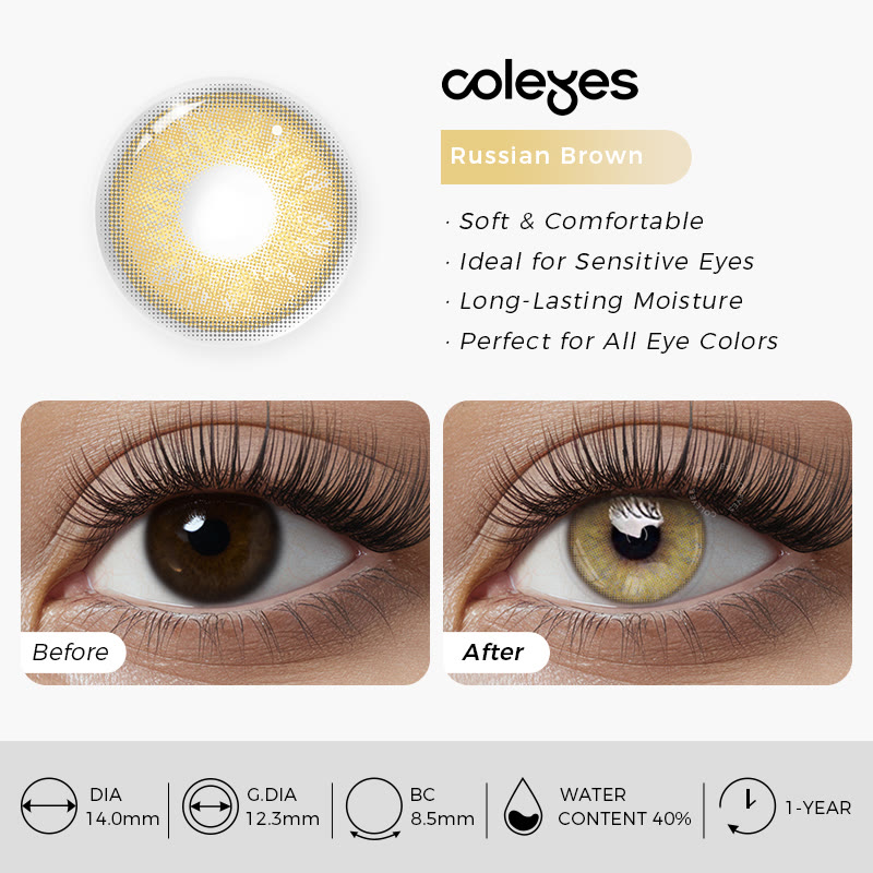 Coleyes Russian Brown Yearly Prescription Colored Contacts - image 7