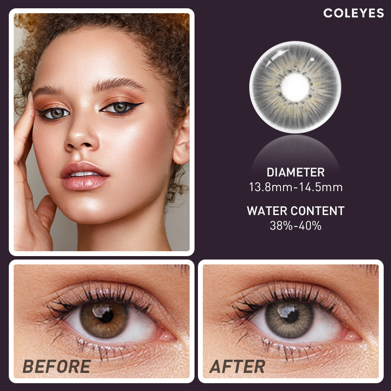 Coleyes New York III Grey Yearly Prescription Colored Contacts - image 4