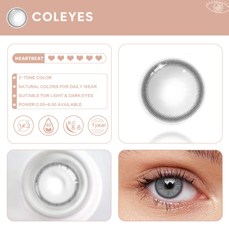 Coleyes Love-struck Grey Yearly Prescription Colored Contacts - image 7