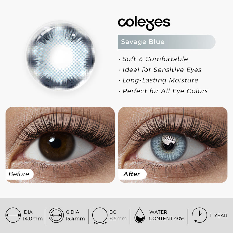 Coleyes Savage Blue Yearly Prescription Colored Contacts - image 8