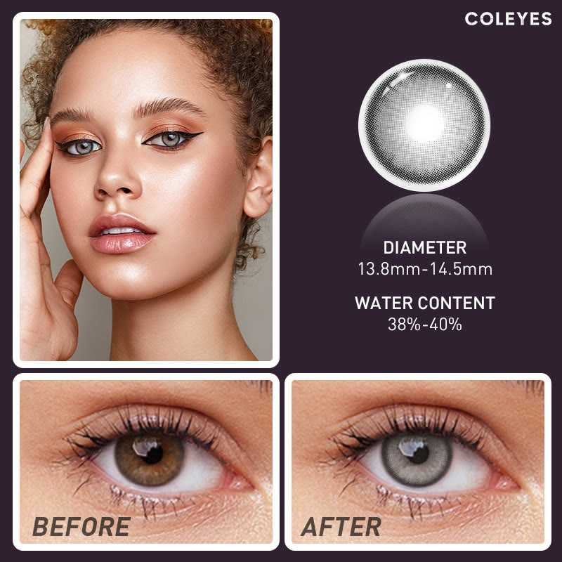 Coleyes Norko Grey Yearly Prescription Colored Contacts - image 13