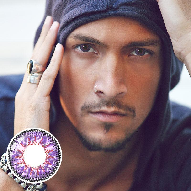 Coleyes Nonno Blue Violet Men Yearly Prescription Colored Contacts - image 3