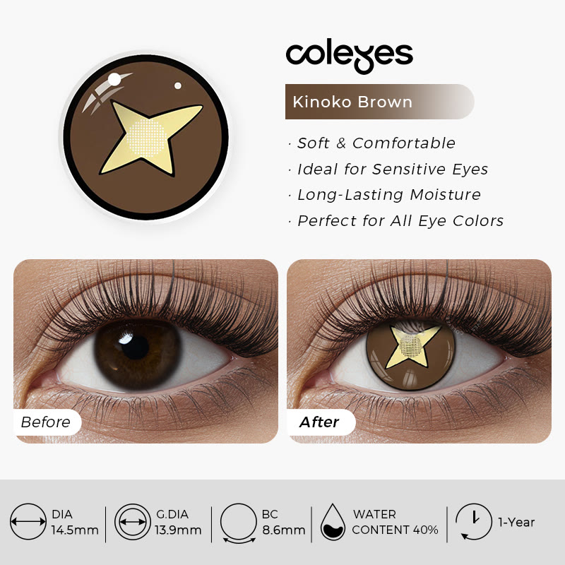 Coleyes Kinoko Brown Yearly Cosplay Colored Contacts - image 6