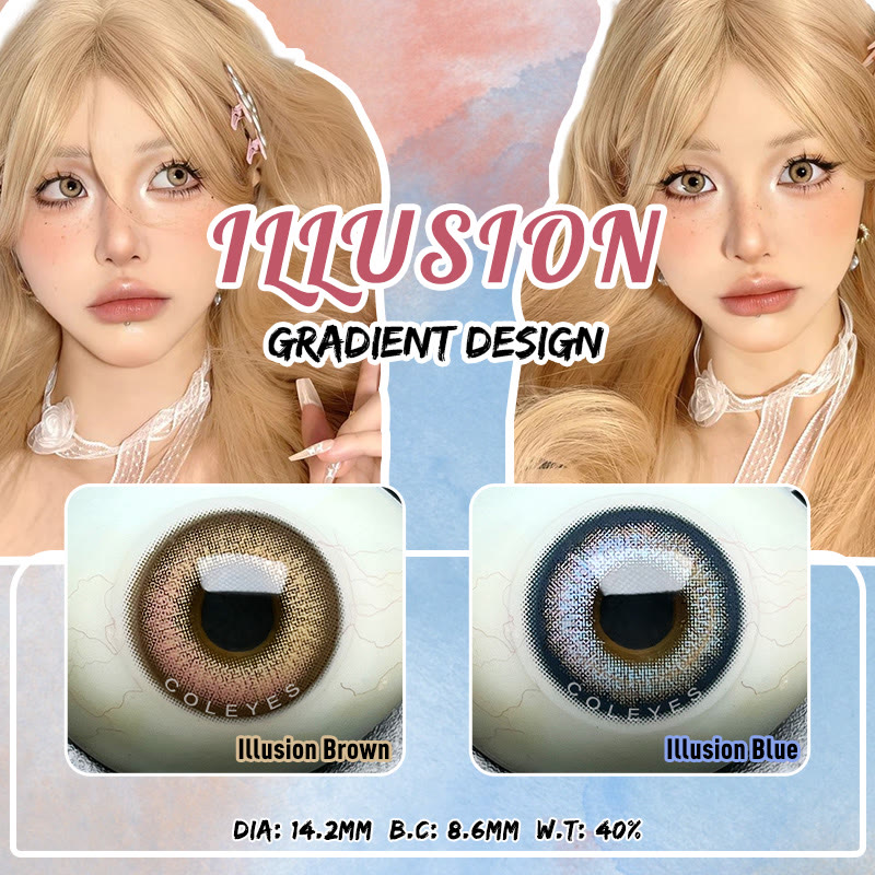 Coleyes Illusion Blue Yearly Prescription Colored Contacts - image 8