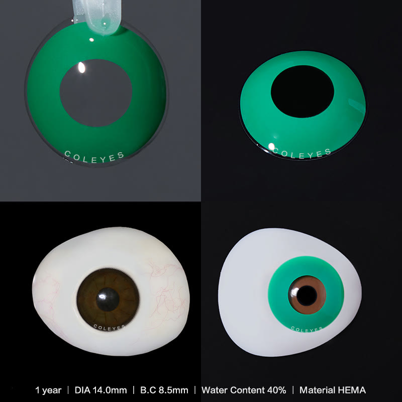 Coleyes Block Green Yearly Cosplay Prescription Colored Contacts - image 3