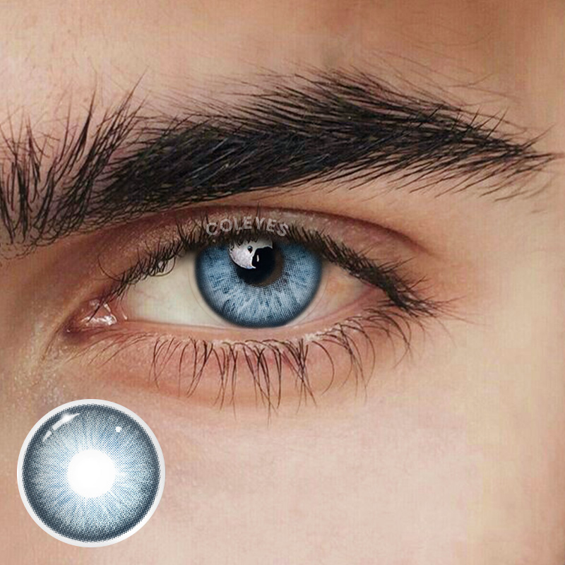 Coleyes Barbie Blue Men Yearly Prescription Colored Contacts - image 1