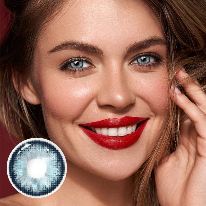 Coleyes Glittering Blue Yearly Prescription Colored Contacts - image 5
