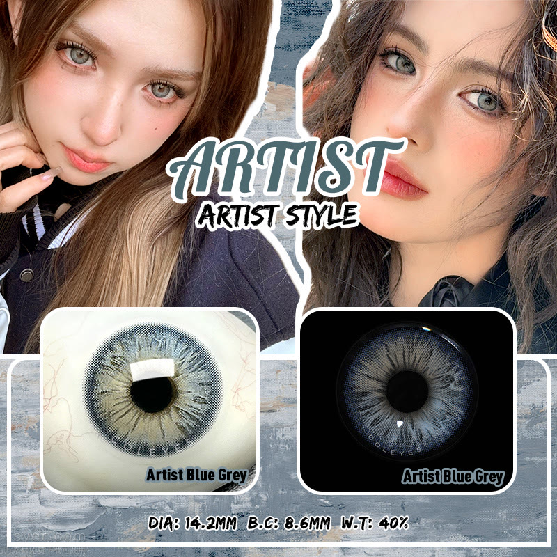 Coleyes Artist Blue Grey Yearly Prescription Colored Contacts - image 5