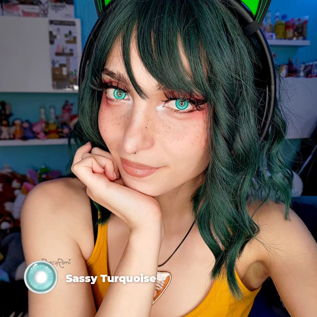 Coleyes Sassy Turquoise Prescription Yearly Cosplay Colored Contacts - image 4