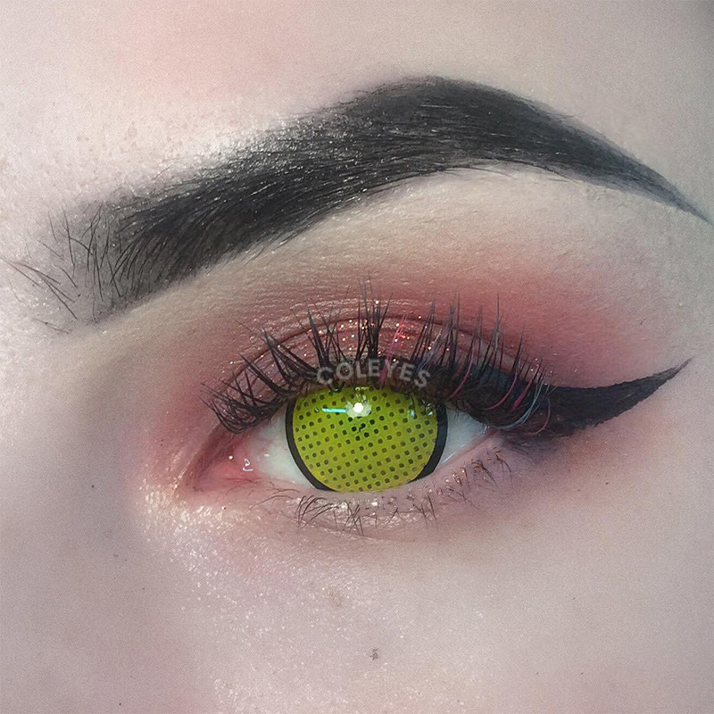 Coleyes Blind Manson Mesh Yellow Yearly Cosplay Colored Contacts - image 3