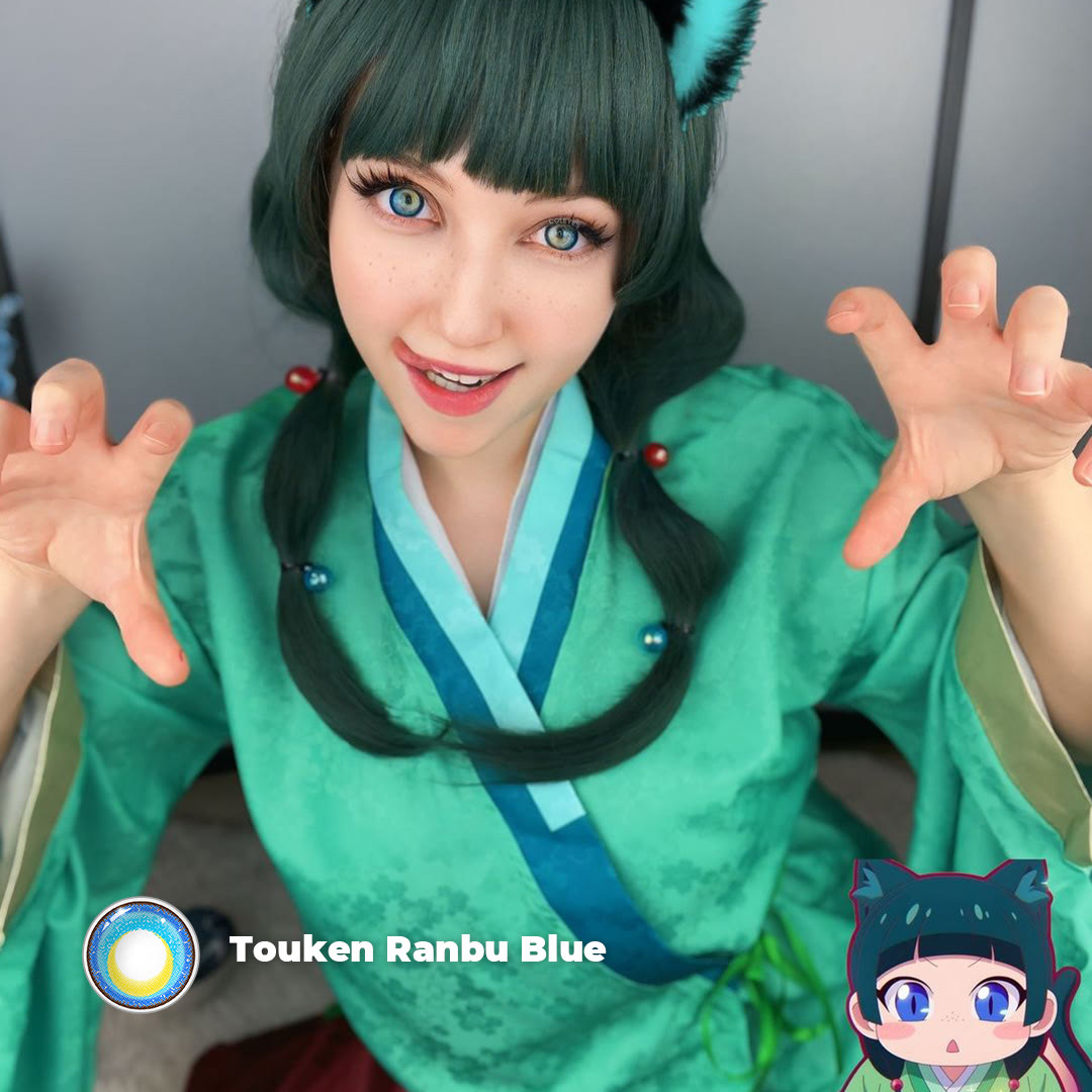 Coleyes Touken Ranbu Blue Yearly Prescription Cosplay Colored Contacts - image 4