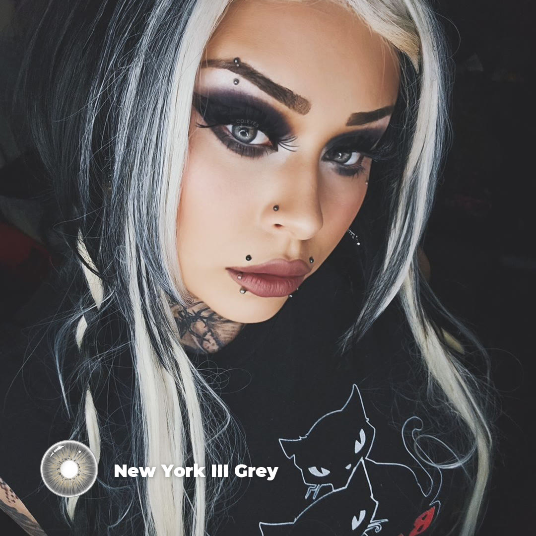 Coleyes New York III Grey Yearly Prescription Colored Contacts - image 7