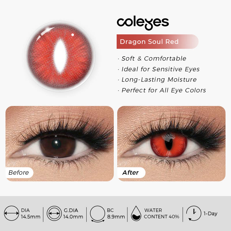 Coleyes Dragon Soul Red 1-Day Cosplay Colored Contacts - image 8