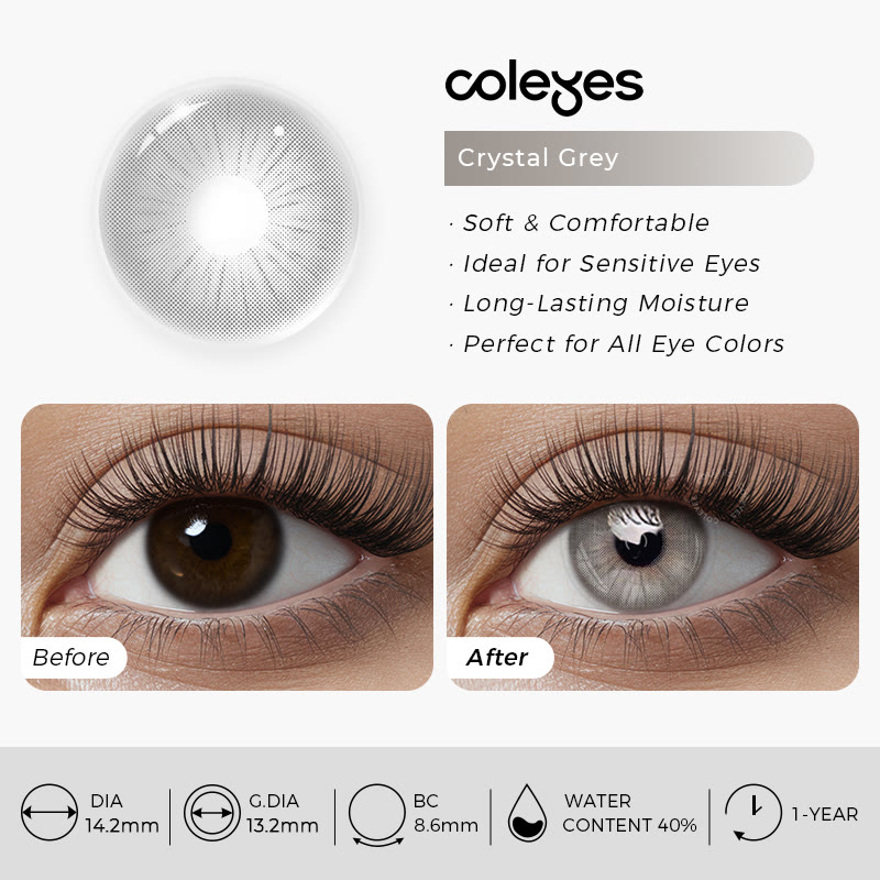 Coleyes Crystal Grey Yearly Prescription Colored Contacts - image 15