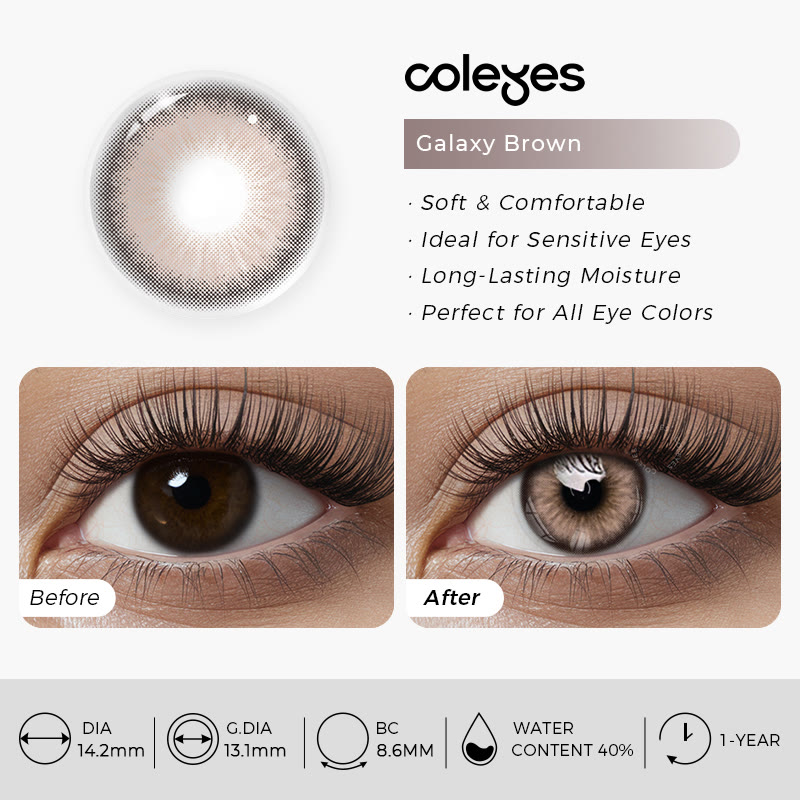 Coleyes Galaxy Brown Yearly Prescription Colored Contacts - image 6