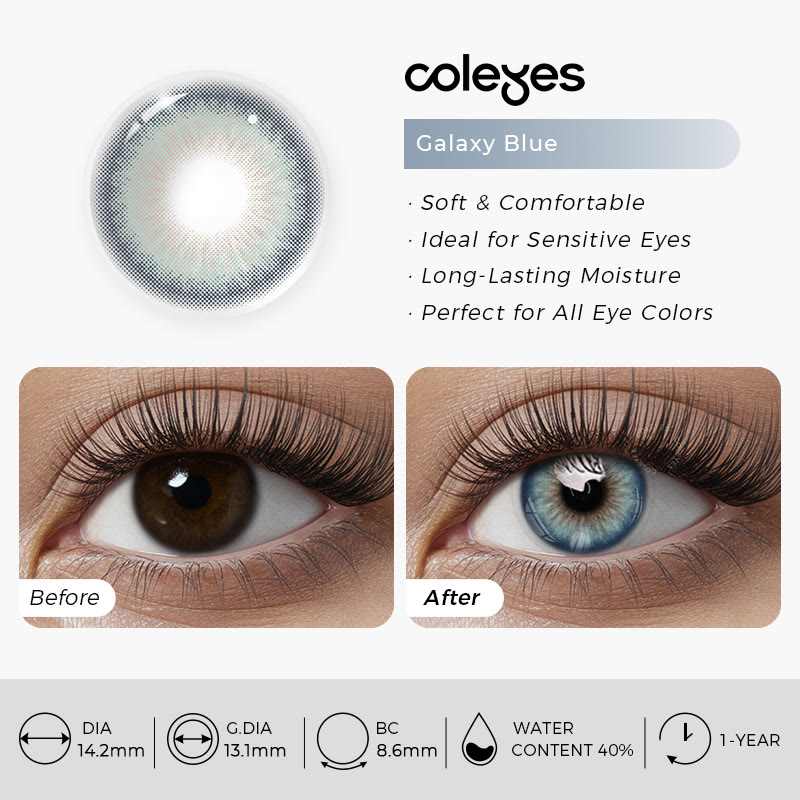 Coleyes Galaxy Blue Yearly Prescription Colored Contacts - image 7